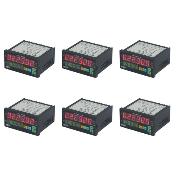 6X Counter Length Batch Meter 1 Preset Relay Output Count Meter Practical Length Meter 90-260V the Hours Machine