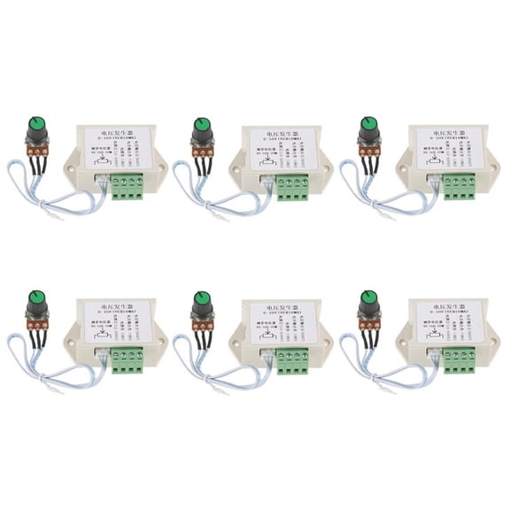 6X DC Voltage Generator Module 0-10V 10MA Adjustable Analog Voltage Signal Generator for PLC MCU Industrial Controller,6 x voltage signal generator,white