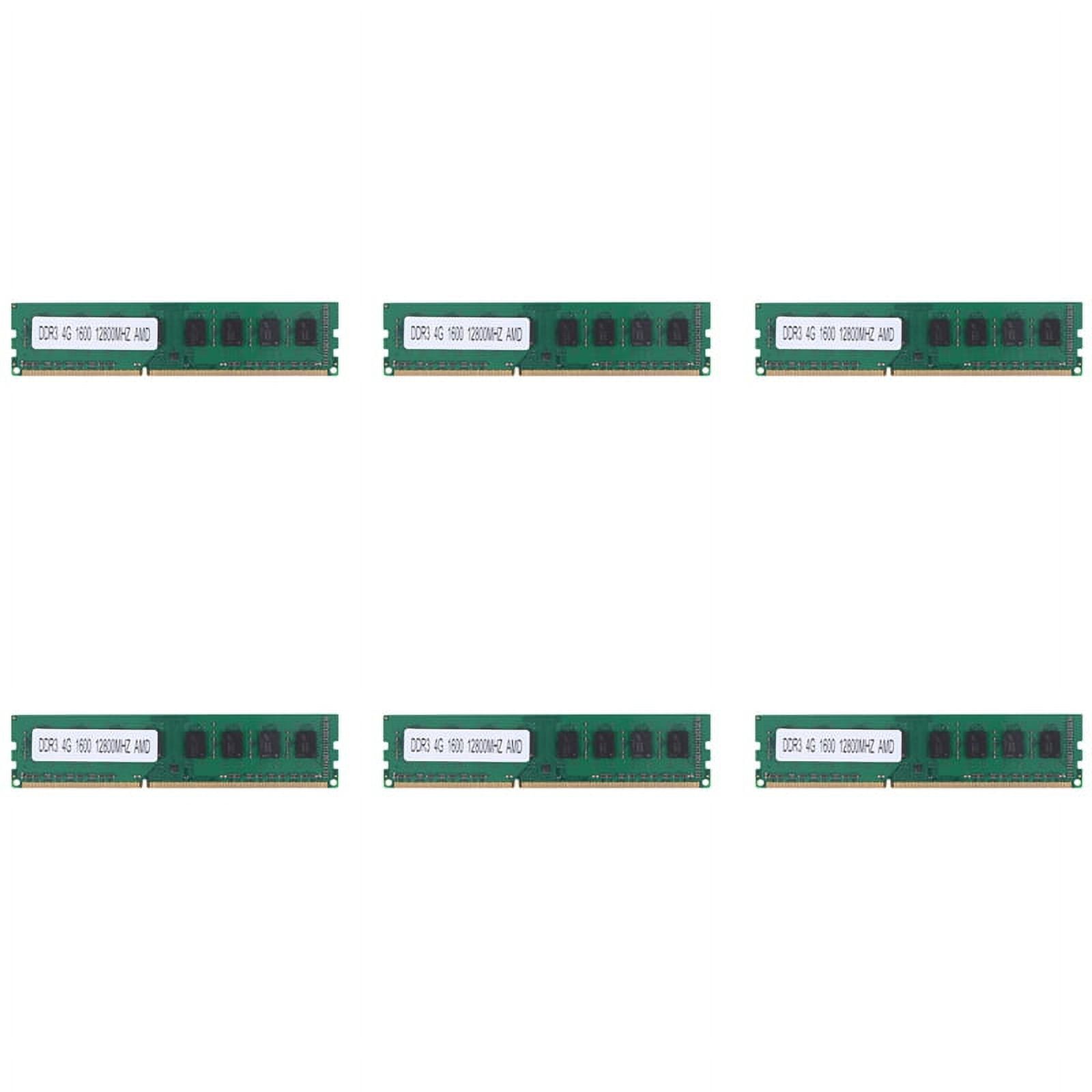 6X DDR3 4GB Memory Ram PC3-12800 1.5V 1600Mhz 240 Pin Desktop Memory DIMM Unbuffered and Non-ECC for Desktop