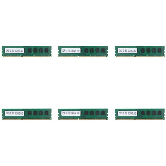 6X DDR3 4GB Memory Ram PC3-12800 1.5V 1600Mhz 240 Pin Desktop Memory DIMM Unbuffered and Non-ECC for Desktop