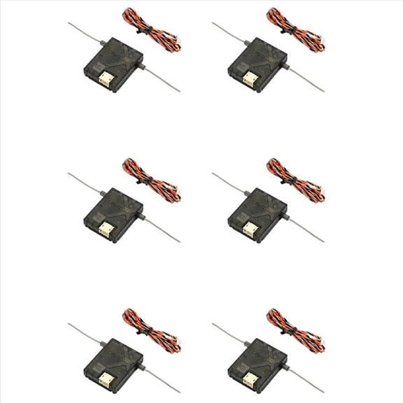6X DSMX Receiver Satellite for AR6210 AR8000 AR9020 AR12120 Receiver,6 x Receiver(include the satellite and bind plug),Black