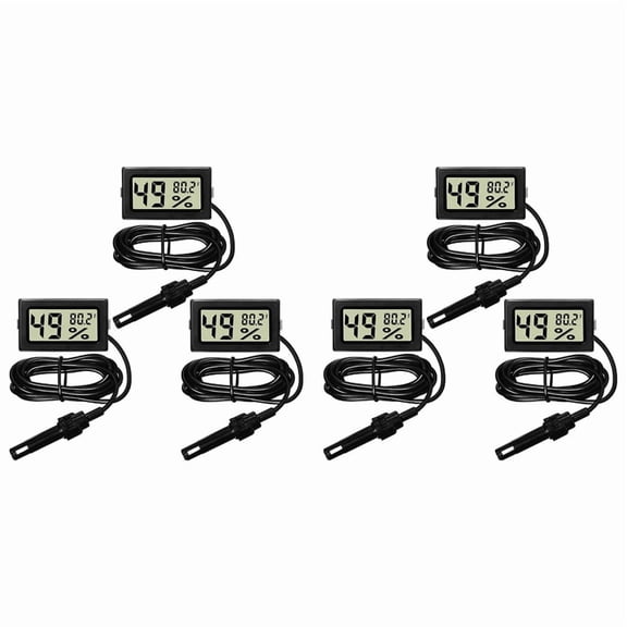6X Digital Thermometer Hygrometer with Probe Indoor Temperature Humidity Meter Hygrometer Gauge