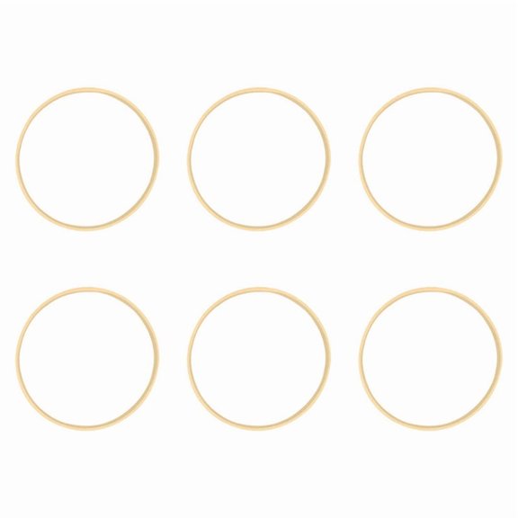 6X Dream Bamboo Rings,Wooden Circle Round Catcher DIY Hoop for Flower Wreath House Plant Decor Hanging Basket 10Cm