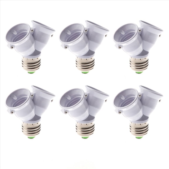 6X E27 1 to 2 E27 LED Light Lamp Bulb Adapter Converter Split Splitter Base Socket,6x converter