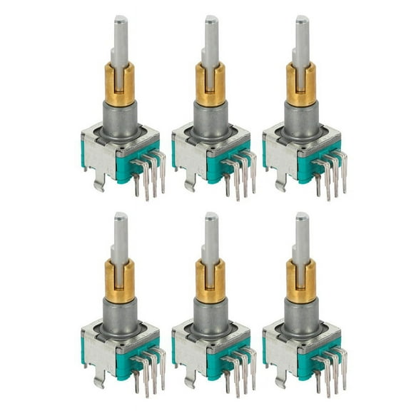6X EC11EBB24C03 Dual Encoder with Switch 30 Positioning Number 15 Pulse Point Handle 25mm