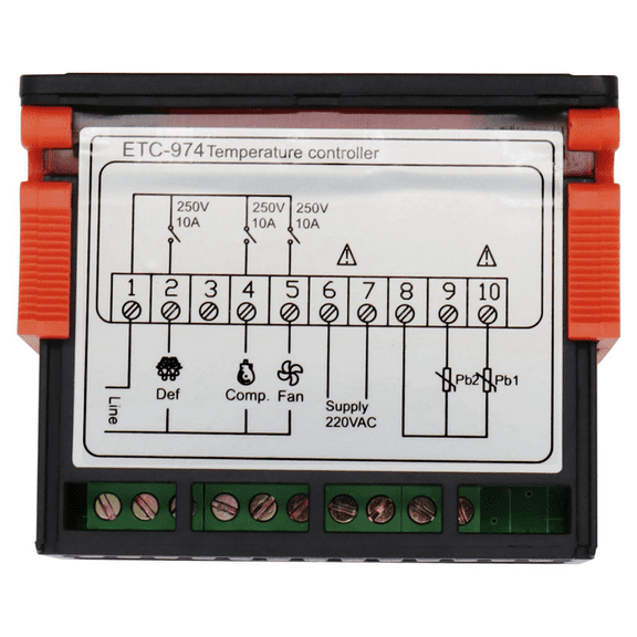 6X ETC-974 Digital Temperature Controller Microcomputer Thermostats Thermostat Refrigeration Alarm 220V Sensor