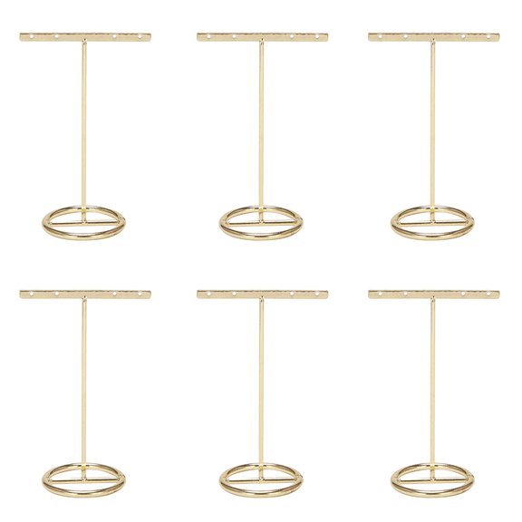 6X Earrings Display Stand Gold Rack T-Shape Showcase Golden Large