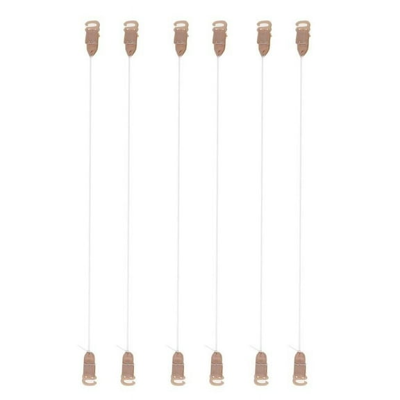 6X Elastic Fish Line Nylon Wire with Hooks for Wigs Hair Extensions Hair Pieces - Beige, S