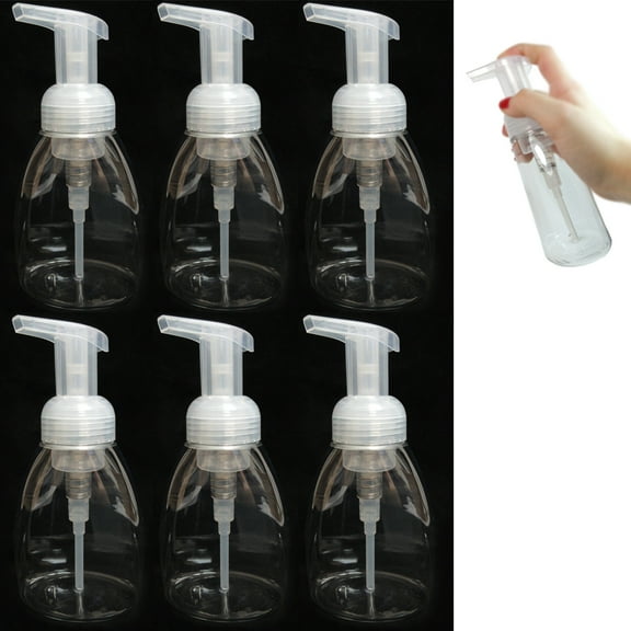 6X Empty Plastic Foamer Hand Soap Dispenser Clear Foam Pump Bottles 296 ml 10 oz