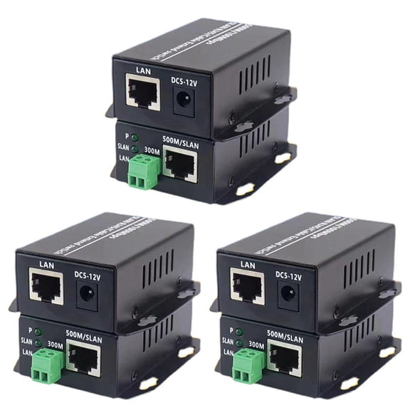 6X Ethernet over Twisted Pair Converter -Ethernet Extender over Twisted Line Phone Wire Line, RJ45 LAN Network Booster,6x IP Ethernet over Twisted pair Extenders,Black
