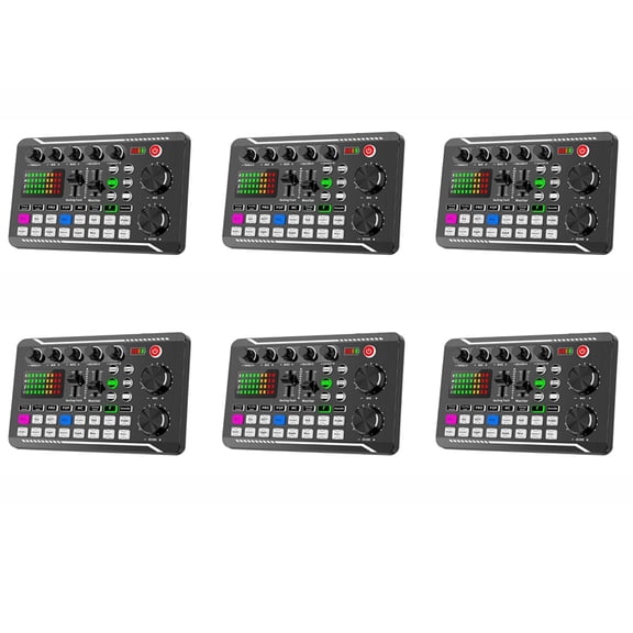 6X F998 Sound Card Microphone Sound Audio Interface Mixer Sound Card Mixing Console Amplifier for Phone PC