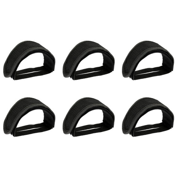 6X  Fixed Gear Fixie BMX Bike Bicycle Anti-Slip Double Adhesive Straps Pedal Toe Clip Strap Belt Black