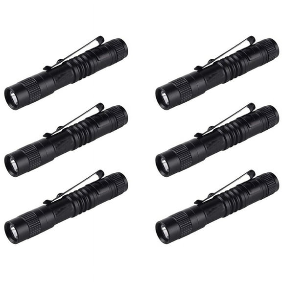 6X Flashlight Pen Torch Super Small Mini AAA XPE-R3 LED Lamp Belt Clip Light with