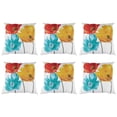thumbnail image 1 of 6X Flax Square Throw Pillow Case Cushion Cover Enchanting Tricolor Flowers Gift Anniversary Day Present, 1 of 7