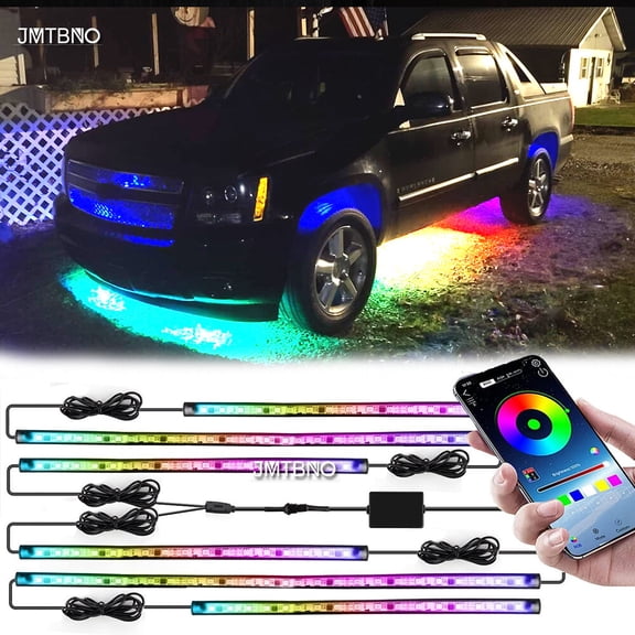 6X For Chevy Silverado 1500 LTD RGB LED Lights Undercar Decor Atmosphere Strips