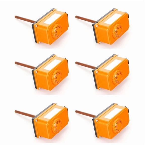 6X G1/2 Male Thread Hot Water Pipe Thermostat Temperature Controller 90 Celsius High Temperature Heating System,6 x Hot Water Pipe Temperature Controller,orange