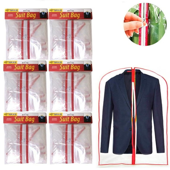 2 Clear Garment Bag Travel Dress Suit Storage Closet Dust Cover Coat Full Zipper