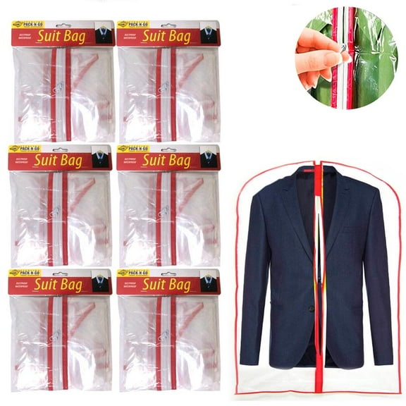 2 Clear Garment Bag Travel Dress Suit Storage Closet Dust Cover Coat Full Zipper