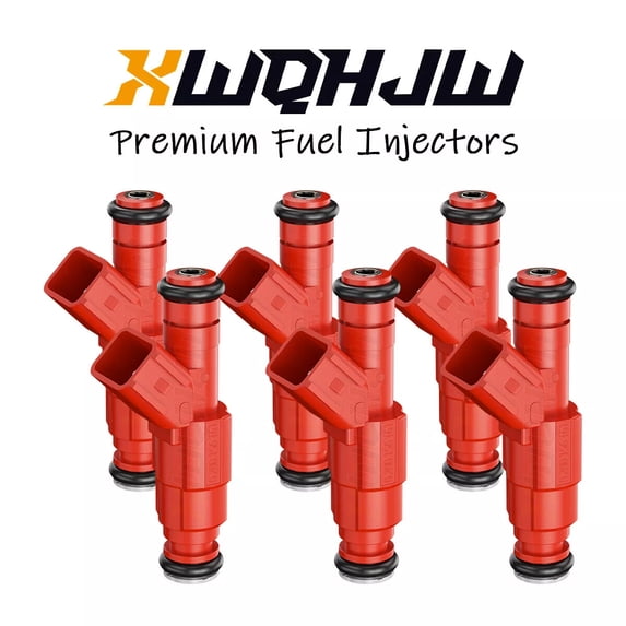 XWQHJW Fuel Injector 0280156161 Upgrade 12 Hole for Jeep Cherokee 1999+ 4.0L EV6 24lb 6 Pack