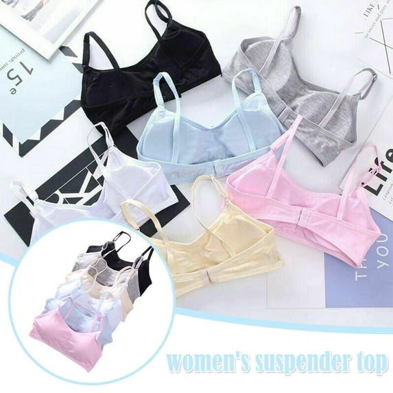 6X Girls Teenage Bra Kids Soft Breathable Cotton Comfort Clothing Underwear