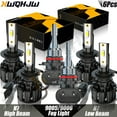thumbnail image 1 of 6X H7+H7 Combo LED Headlight High/Low Beam + 9145 Fog Light Bulbs 6000K Conversion Kit, 1 of 16