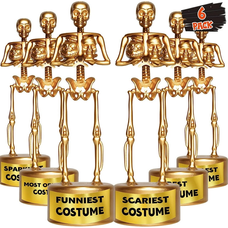 6X Halloween Best Costume Skeleton Trophies, Halloween Skull Party