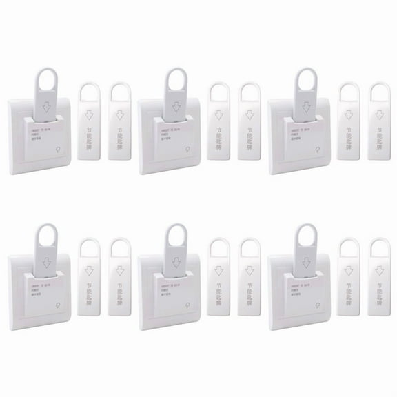 6X High Grade Hotel Magnetic Card Switch Energy Saving Switch Insert Key for Power with 18 Card,18 x Card 6 x Power Switch,white