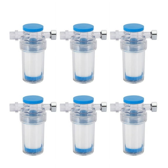 6X Household to Impurity Rust Sediment Washing Machine Water Heater Shower Shower Water Filter Front Tap Water Purifier,6 x water purifier filter(in pp filter),white & blue