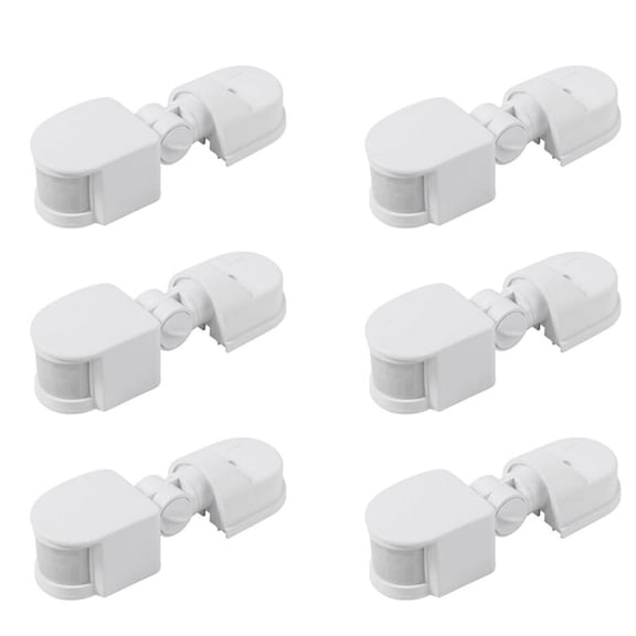 6X Infrared Motion Sensor AC110V-240V Adjustable Sensor Switch for PIR Body Motion Sensors (White),6 x infrared motion sensor,White
