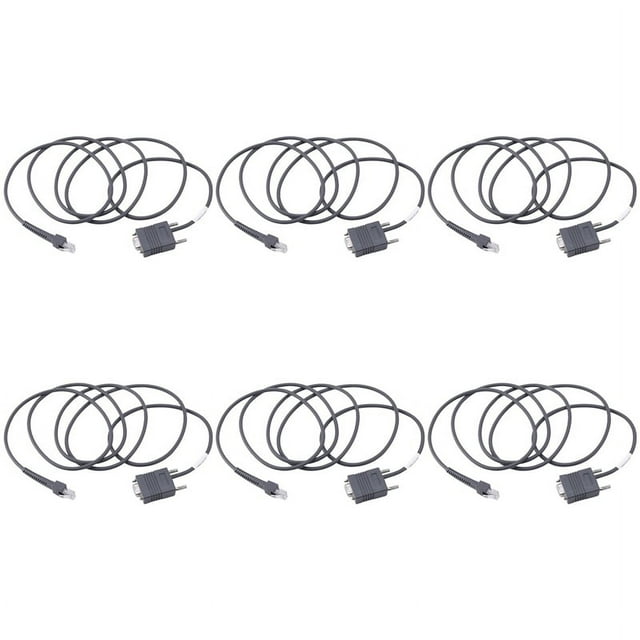 6X LS2208 RS232 Serial Cable CBAR01S07PAR Barcode Scanner LS2208 6.5