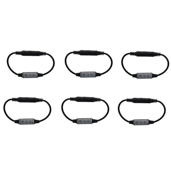 6X Low-Profile Inline Controller Mini 3 Key Dimmer Switch for LED Strip Light Black