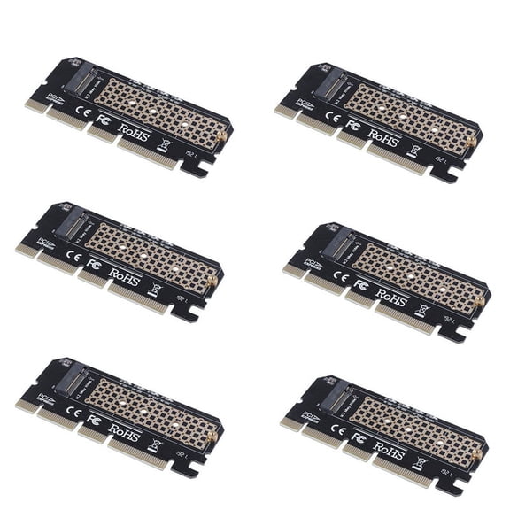 6X M.2 NVMe SSD NGFF to PCIE 3.0 X16 Adapter M Key Interface Card Suppor PCI Express 3.0 X4 2230-2280 Size M.2