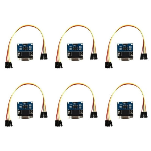 6X MAX3232 RS232 Serial Port to TTL Converter Module DB9 Connector W/ 24 Jump Cables