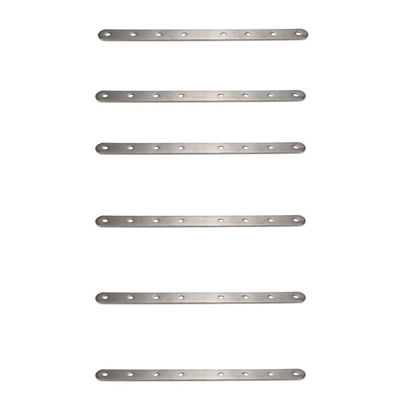 6X Metal 8 Holes Flat Straight Design Corner Brace Angle Bracket 250mm,6 x angle bracket,Silver