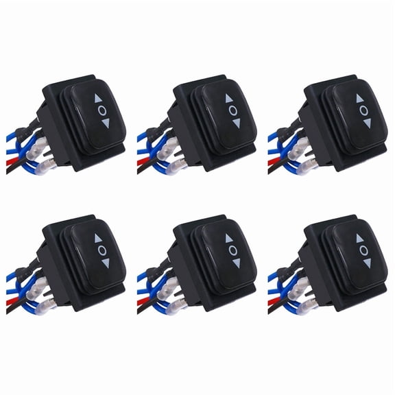 6X Momentary Polarity Reverse Switch Waterproof Control Motor Actuator 6 Pin 3 Position Rocker Toggle Switch,6 pcs x Dual reset waterproof rocker switch,Black