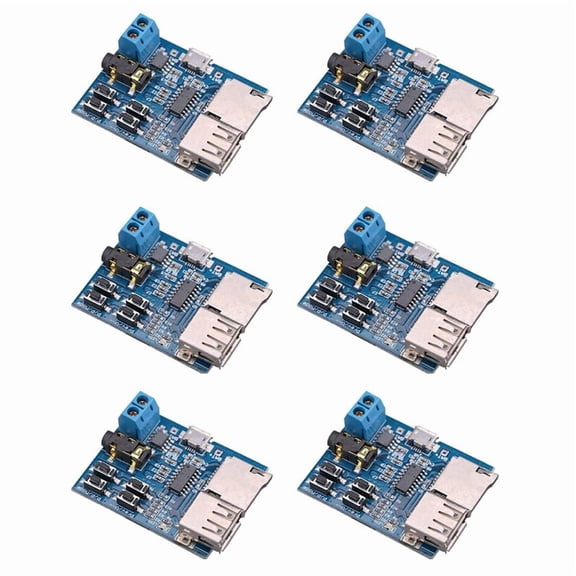 6X Mp3 Lossless Decoding Board Mp3 Decoder Module TF Card U Disk Decoding Player Comes with Power Amplifier,6 x mp3 decoding module,Blue