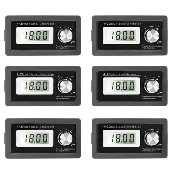 6X New 2-Wire 4-20MA Current Signal Generator Panel-Mounted Current Loop Generator 4 to 20MA Simulator High Precision,6 x Signal Generator