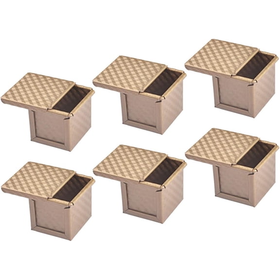 6X Non-Stick Loaf Pan with Lid Mini Pullman Mold
