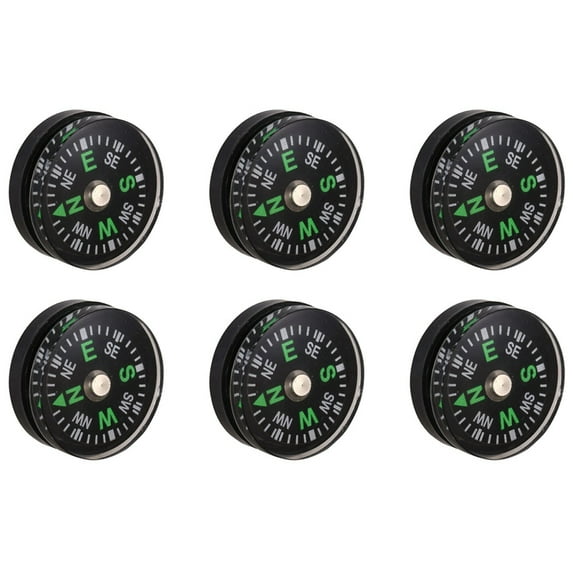6X Oil Filled Button Compass - Ultra Compact 20mm - Mini SAS Survival