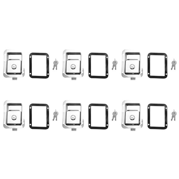 6X Paddle Latch with Lock & Key Travel Trailer Lock RV Door Latch Heavy Duty Flush Mount Handle Latch