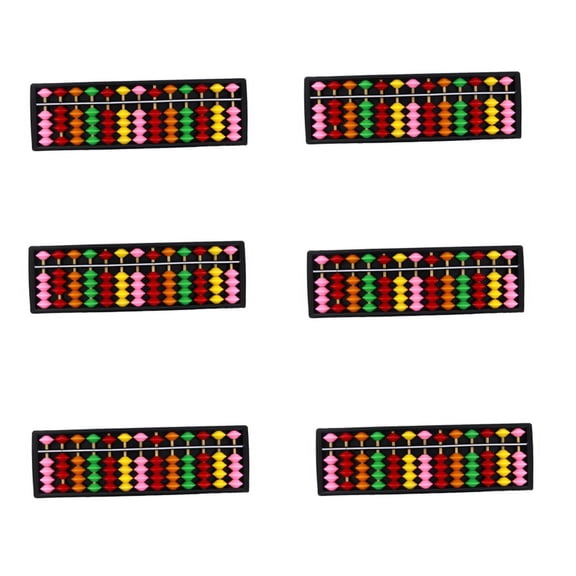 6X Portable Plastic Abacus Arithmetic Abacus Calculation Tool