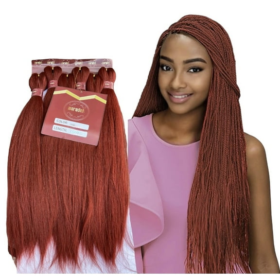 6X Pre-Stretched Professional Braiding Hair 100% Kanekalon Hot Water Setting Itch Free Ultra Yaki Ombre Tangle-free Mega Pack Synthetic Hair Extensions for Braids and Crochet
