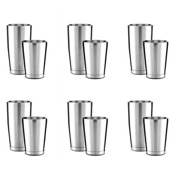 6X Premium Cocktail Shaker Set-Piece Pro Boston Shaker Set. Unweighted Martini Drink Shaker Stainless Steel 304