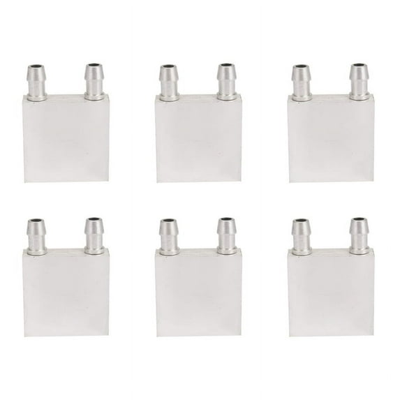 6X Primary Aluminum Alloy Water Cooling Block 40X40mm for Liquid Water Cooler Heat Sink System Silver for PC Laptop CPU