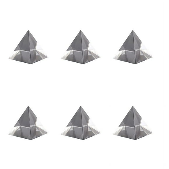 6X Prism Optical Glass Pyramid 40mm High Rectangular Polyhedron Suitable for Teaching Experiments,6 x pyramid prism,transparent
