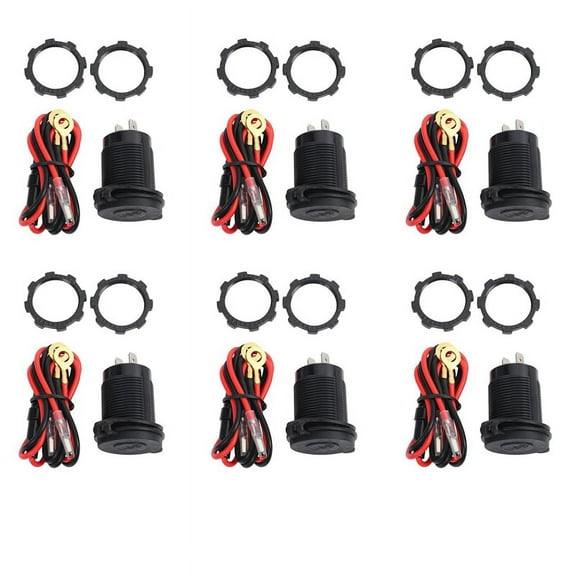 6X Quick Charge 3.0 Dual USB Car Charger 12V 36W USB Fast Charger with Switch for Boat Truck Golf Cart Green