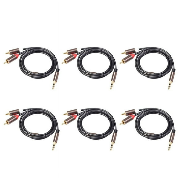 6X RCA Cable Hifi Stereo 3.5mm to 2RCA Audio Cable Aux RCA Jack 3.5 Y Splitter for Amplifiers Audio Car Aux Mobile Phone