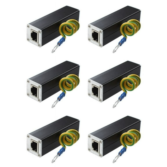 6X RJ45 Plug Ethernet Network Surge Protector Arrester 100MHz