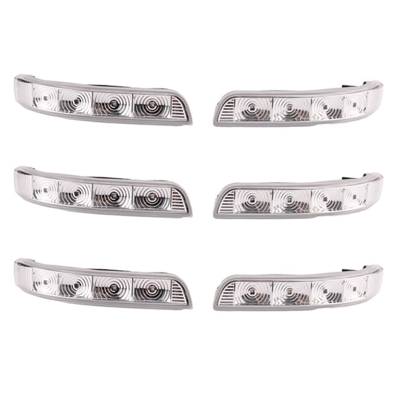 6X Rearview Side Mirror Turn Signal LED Light Repeater for 2009 2010 2011 2012 2013 2014,6 x Signal Lamp,white