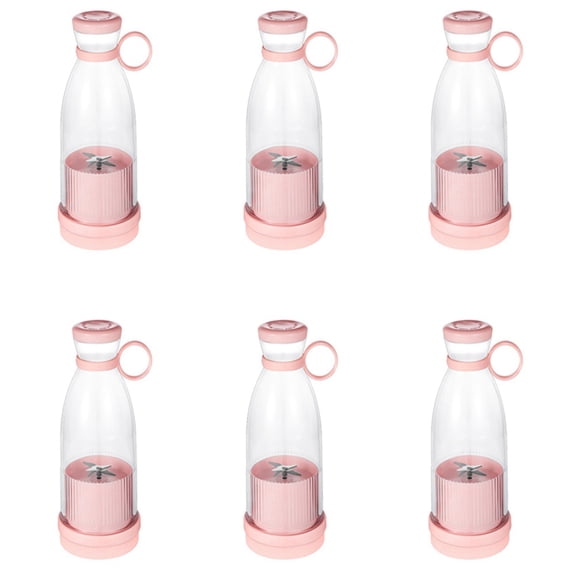 6X Rechargeable Mixers Fruit Juicers Mixers 6 Blades Electric Juicers Maker Fruit Blender Fruits Extractors-Pink